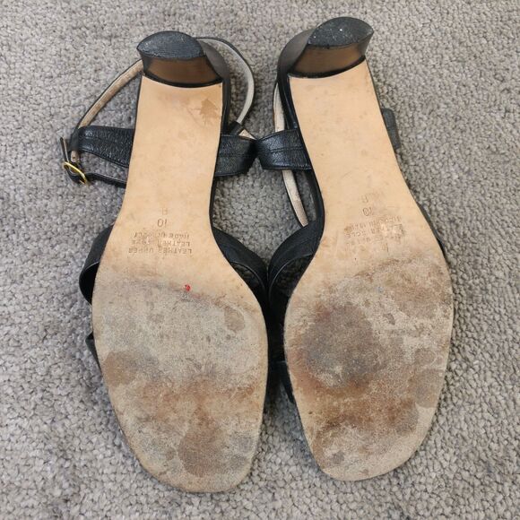 Etienne Aigner Open Toe Heels Womens Size 10 B Slingback Shoes Black - Picture 2 of 9